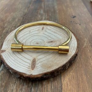 Stainless Steel Gold Bar bracelet with Screw Closure